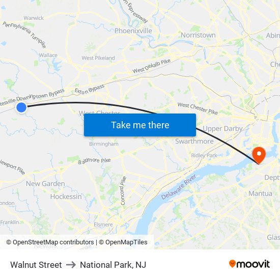 Walnut Street to National Park, NJ map