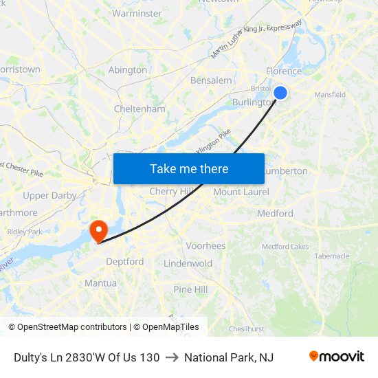 Dulty's Ln 2830'W Of Us 130 to National Park, NJ map