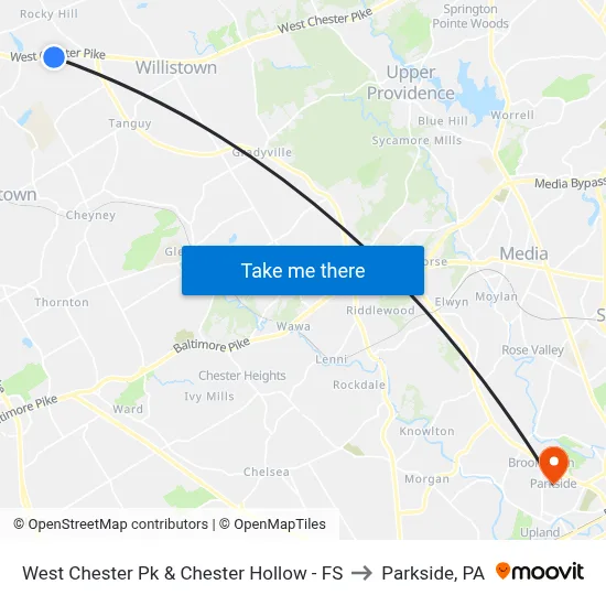 West Chester Pk & Chester Hollow - FS to Parkside, PA map