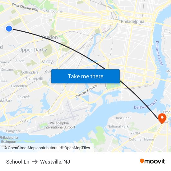 School Ln to Westville, NJ map