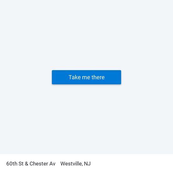60th St & Chester Av to Westville, NJ map