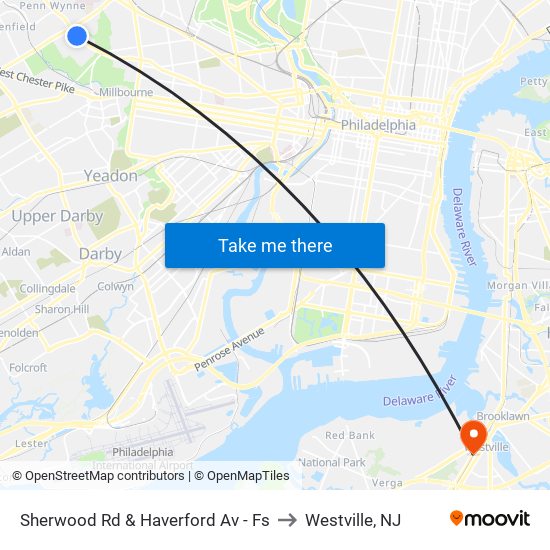 Sherwood Rd & Haverford Av - Fs to Westville, NJ map