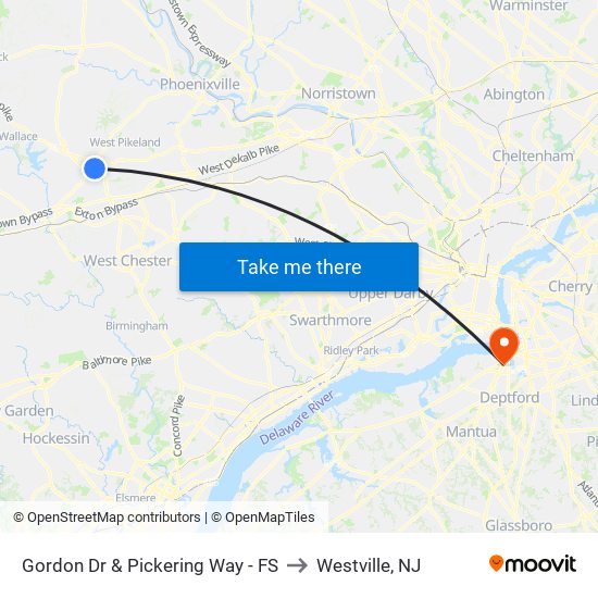 Gordon Dr & Pickering Way - FS to Westville, NJ map
