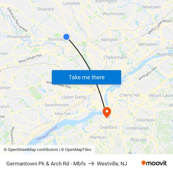 Germantown Pk & Arch Rd - Mbfs to Westville, NJ map