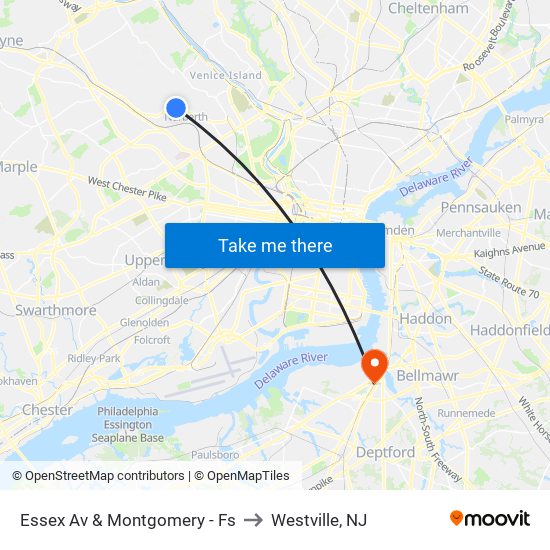 Essex Av & Montgomery - Fs to Westville, NJ map