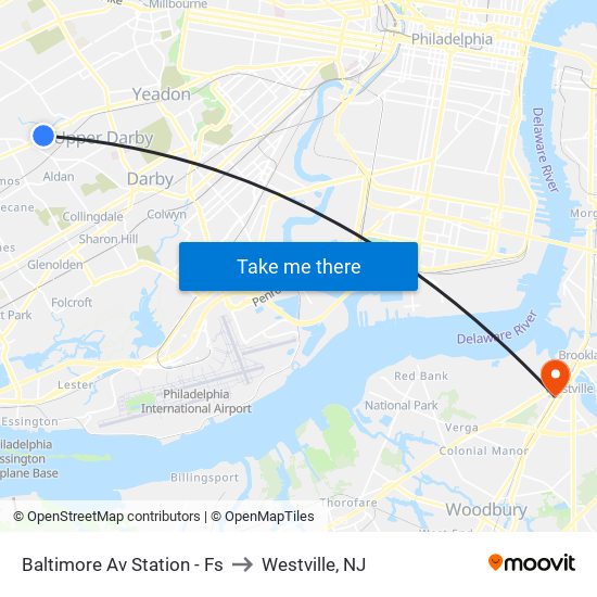 Baltimore Av Station - Fs to Westville, NJ map