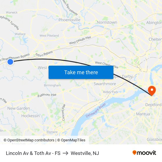 Lincoln Av & Toth Av - FS to Westville, NJ map