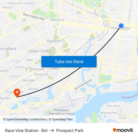 Race Vine Station - Bsl to Prospect Park map