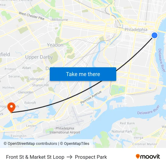 Front St & Market St Loop to Prospect Park map