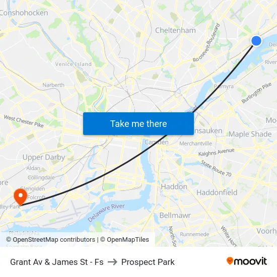 Grant Av & James St - Fs to Prospect Park map