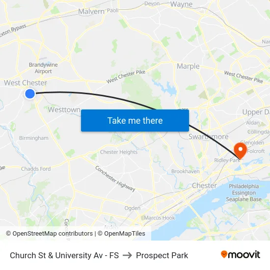 Church St & University Av - FS to Prospect Park map