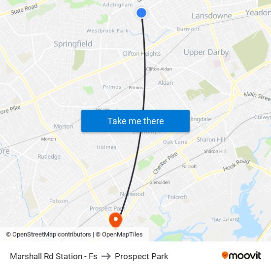 Marshall Rd Station - Fs to Prospect Park map