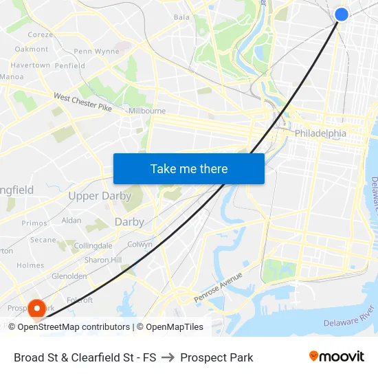 Broad St & Clearfield St - FS to Prospect Park map