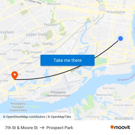 7th St & Moore St to Prospect Park map