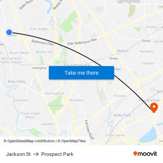 Jackson St to Prospect Park map