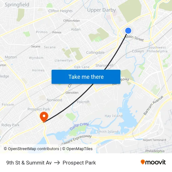 9th St & Summit Av to Prospect Park map
