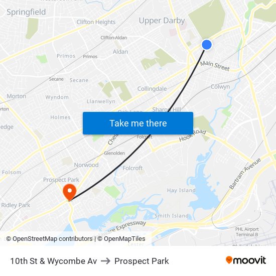 10th St & Wycombe Av to Prospect Park map
