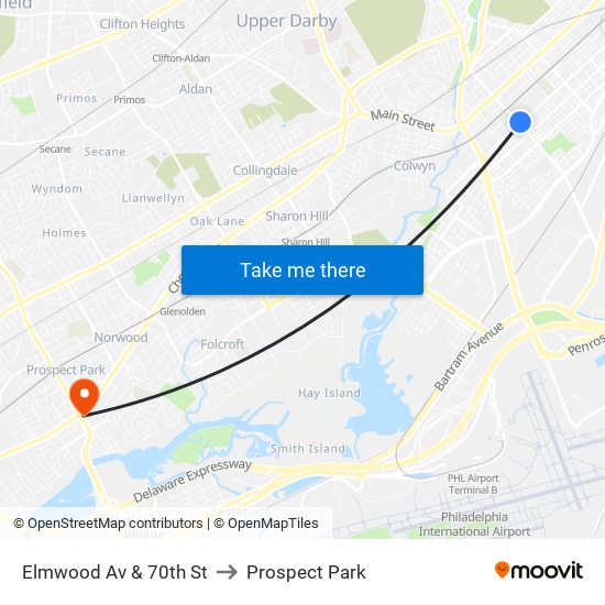 Elmwood Av & 70th St to Prospect Park map