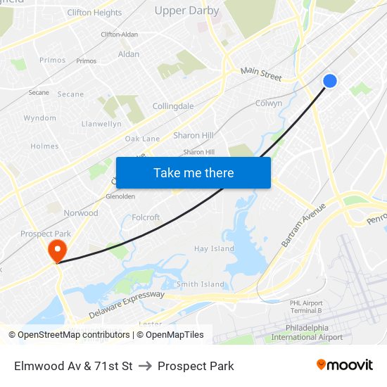 Elmwood Av & 71st St to Prospect Park map