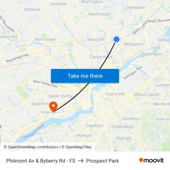 Philmont Av & Byberry Rd - FS to Prospect Park map