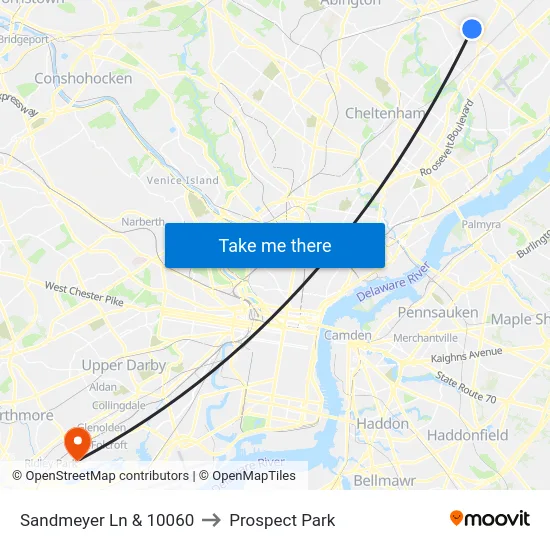 Sandmeyer Ln & 10060 to Prospect Park map