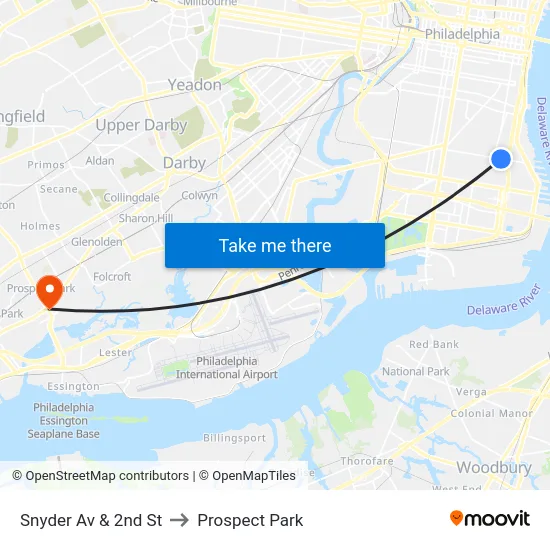 Snyder Av & 2nd St to Prospect Park map