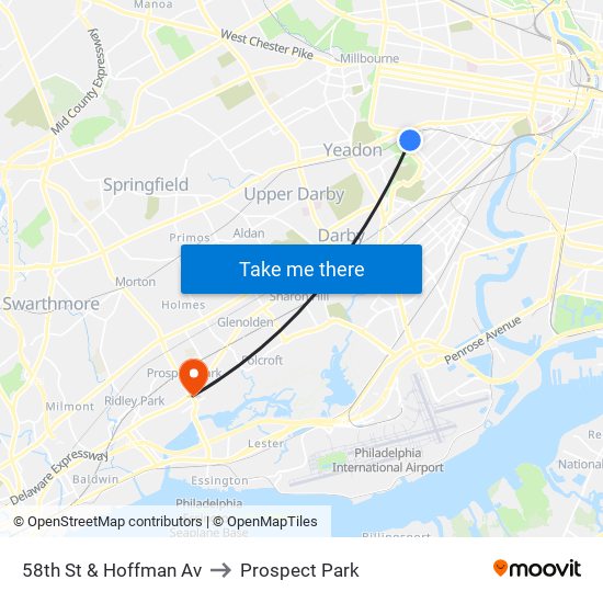 58th St & Hoffman Av to Prospect Park map