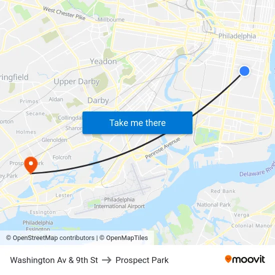 Washington Av & 9th St to Prospect Park map