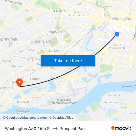 Washington Av & 16th St to Prospect Park map