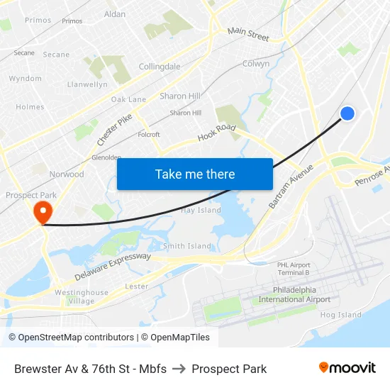 Brewster Av & 76th St - Mbfs to Prospect Park map