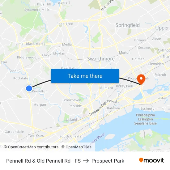Pennell Rd & Old Pennell Rd - FS to Prospect Park map