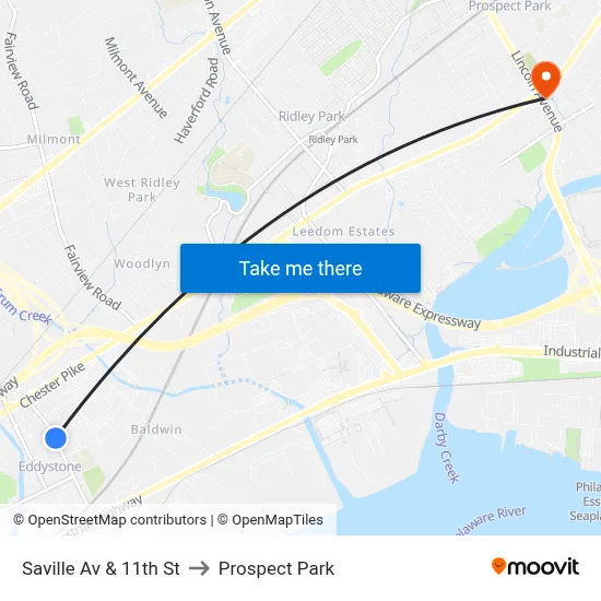 Saville Av & 11th St to Prospect Park map