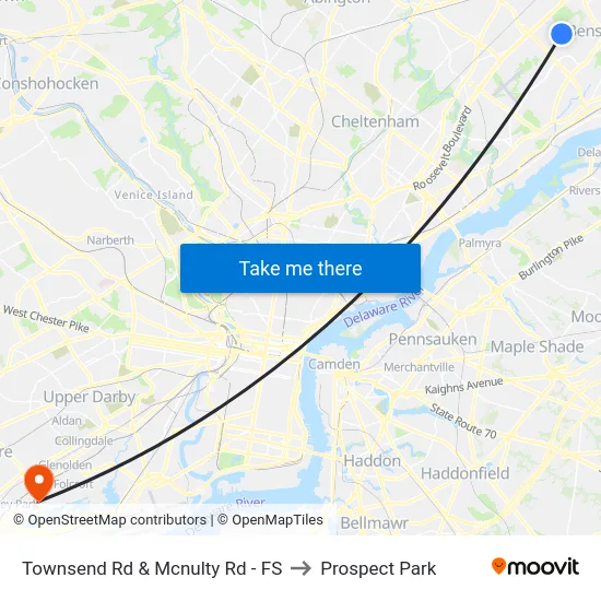 Townsend Rd & Mcnulty Rd - FS to Prospect Park map
