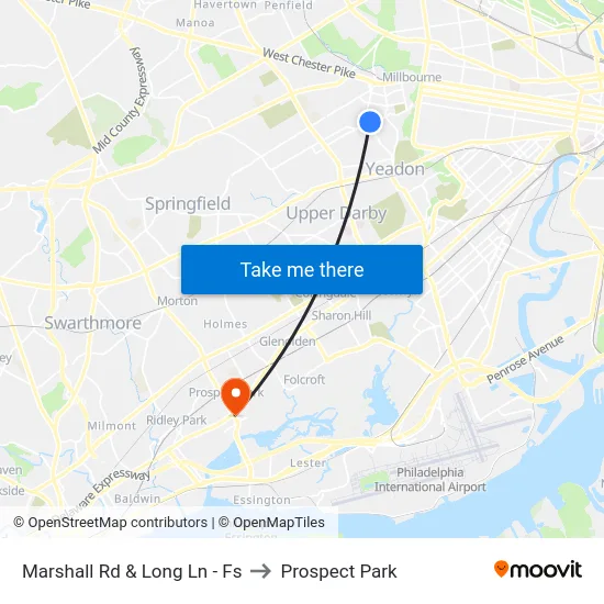 Marshall Rd & Long Ln - Fs to Prospect Park map