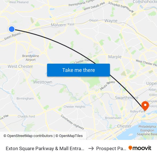 Exton Square Parkway & Mall Entrance to Prospect Park map