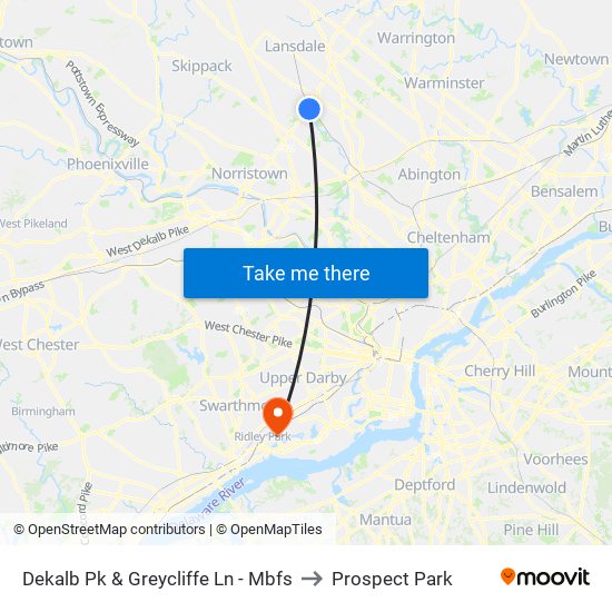 Dekalb Pk & Greycliffe Ln - Mbfs to Prospect Park map