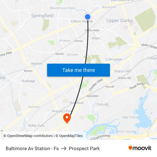 Baltimore Av Station - Fs to Prospect Park map