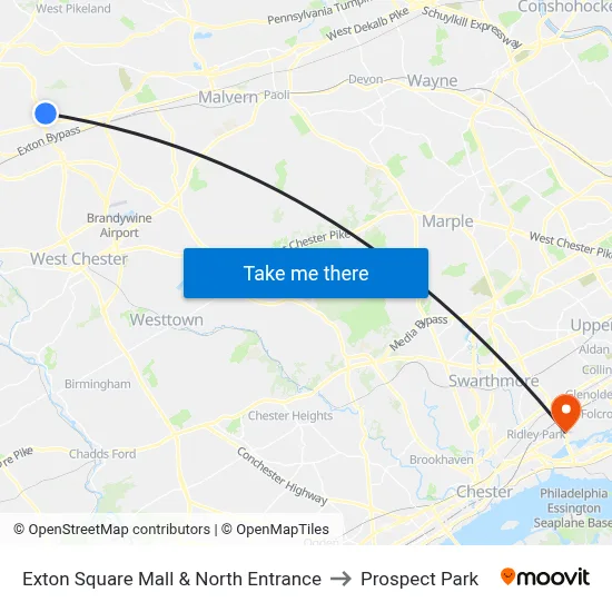 Exton Square Mall & North Entrance to Prospect Park map