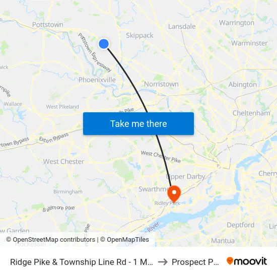 Ridge Pike & Township Line Rd - 1 Mbns to Prospect Park map