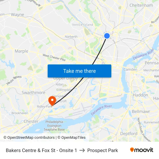 Bakers Centre & Fox St - Onsite 1 to Prospect Park map