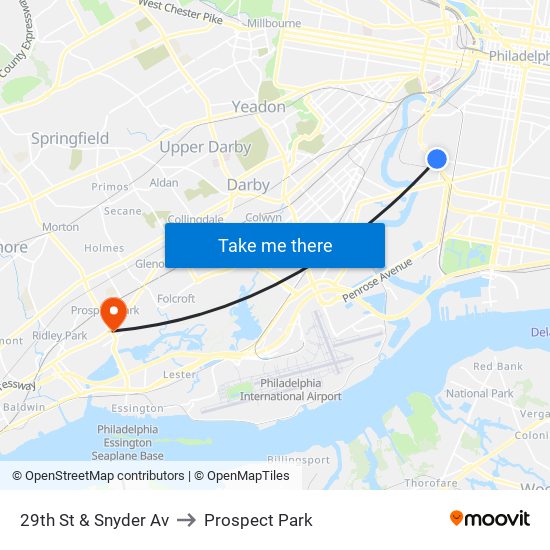 29th St & Snyder Av to Prospect Park map