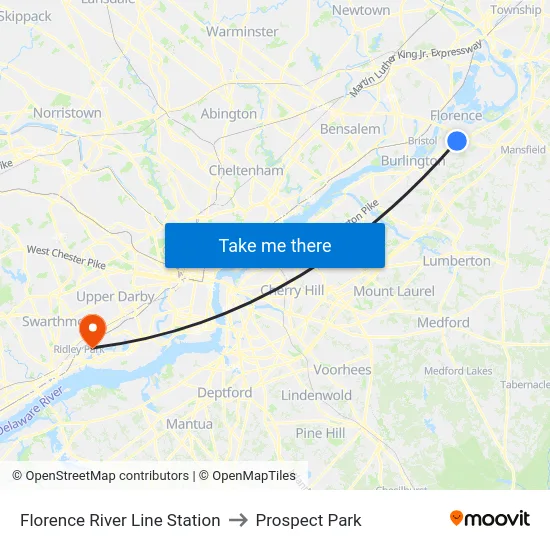 Florence River Line Station to Prospect Park map