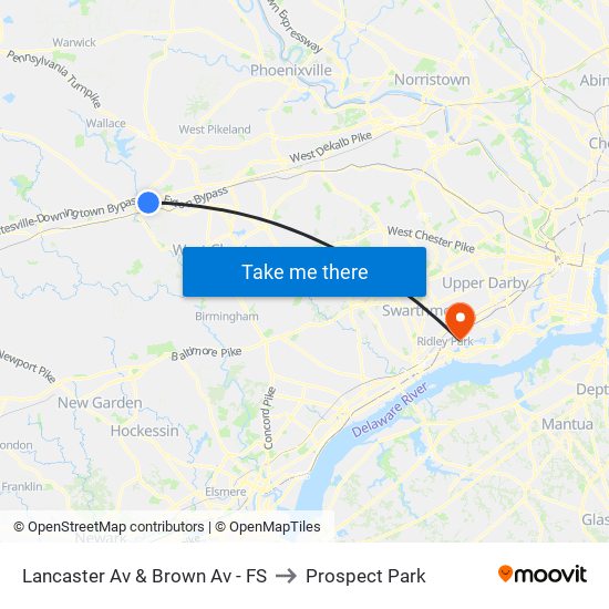 Lancaster Av & Brown Av - FS to Prospect Park map