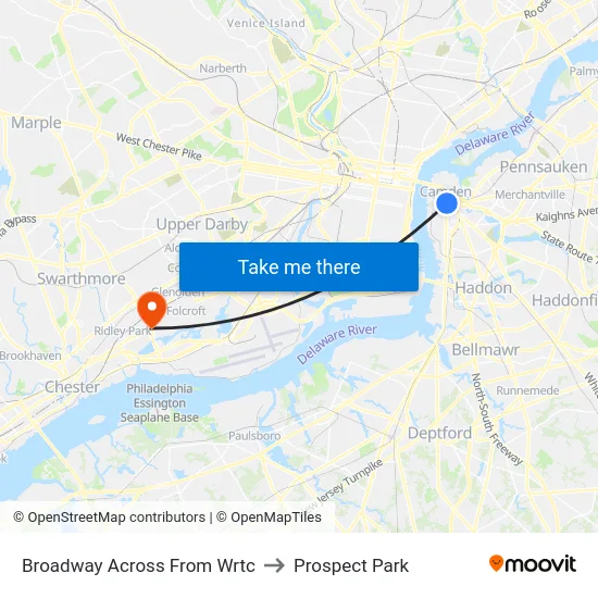 Broadway Across From Wrtc to Prospect Park map