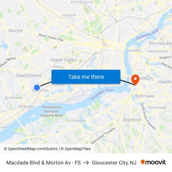 Macdade Blvd & Morton Av - FS to Gloucester City, NJ map