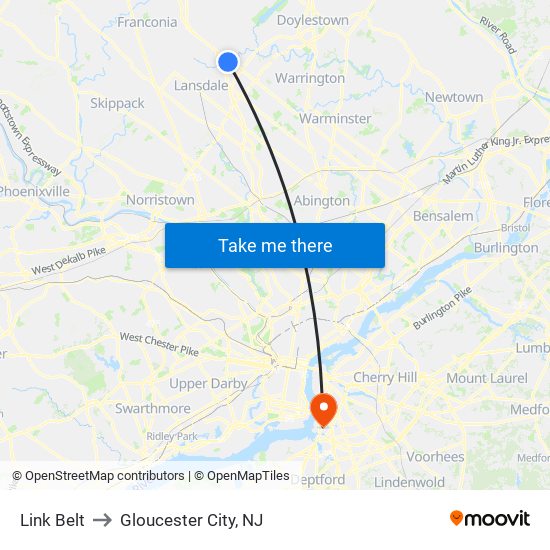 Link Belt to Gloucester City, NJ map