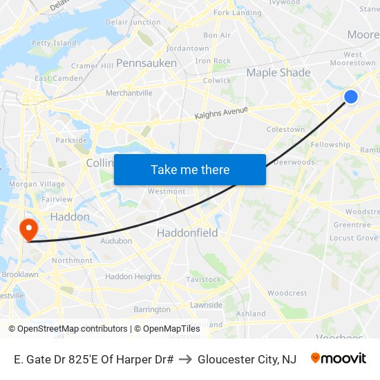 E. Gate Dr 825'E Of Harper Dr# to Gloucester City, NJ map