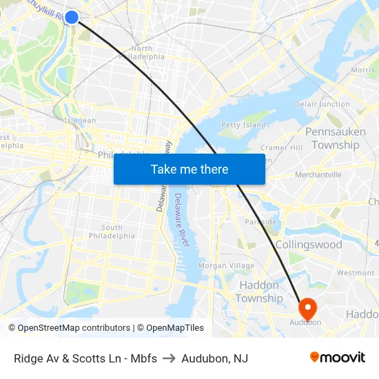 Ridge Av & Scotts Ln - Mbfs to Audubon, NJ map