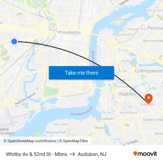 Whitby Av & 52nd St - Mbns to Audubon, NJ map