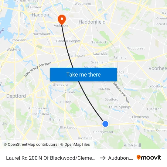 Laurel Rd 200'N Of Blackwood/Clementon Rd to Audubon, NJ map